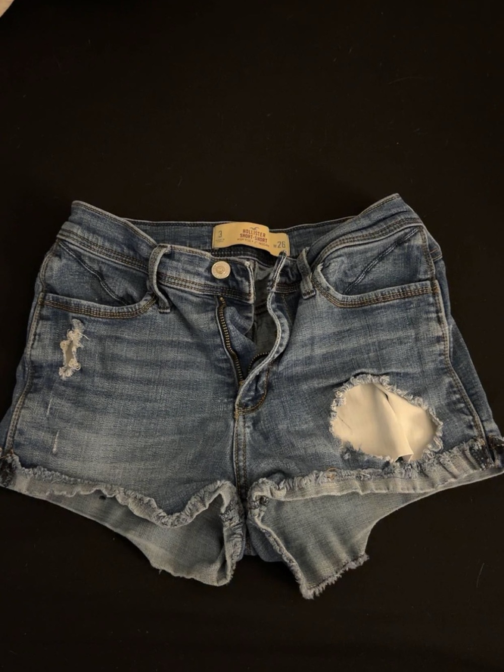 Hollister Light Blue Distressed Denim Cutoff Shorts
